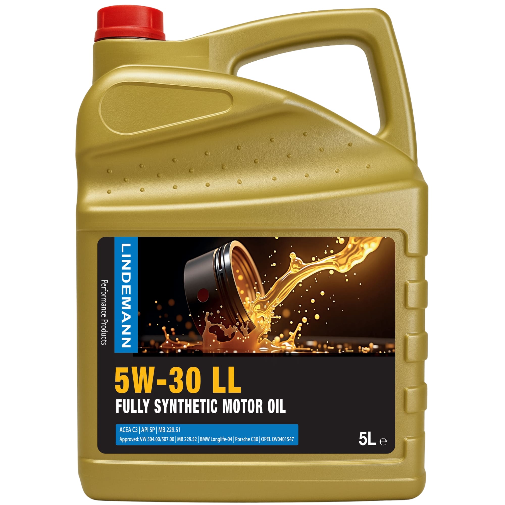 Lindemann Motorolie 5W-30 LL 5L | C3 | voor oa VW, BMW, Opel | Longlife | Volsynthetisch | Benzine & Diesel | Dutch Performance Products