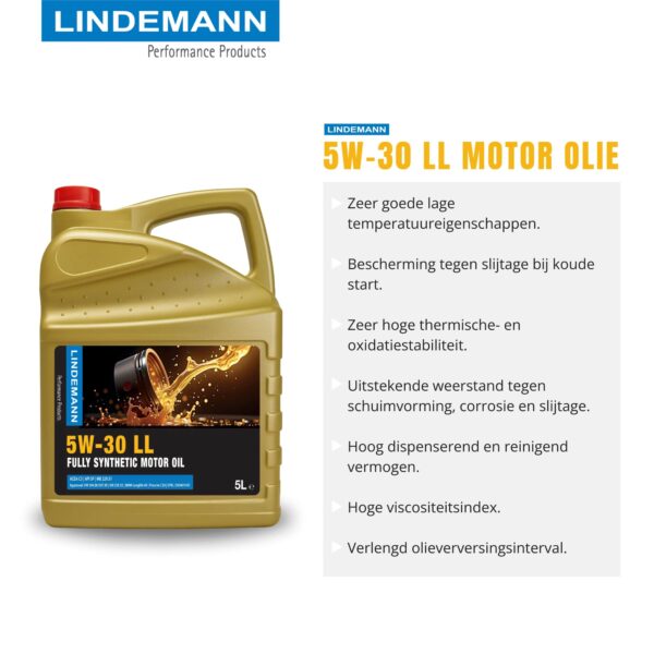 Lindemann Motorolie 5W-30 LL - Doos 3x5L - Afbeelding 3