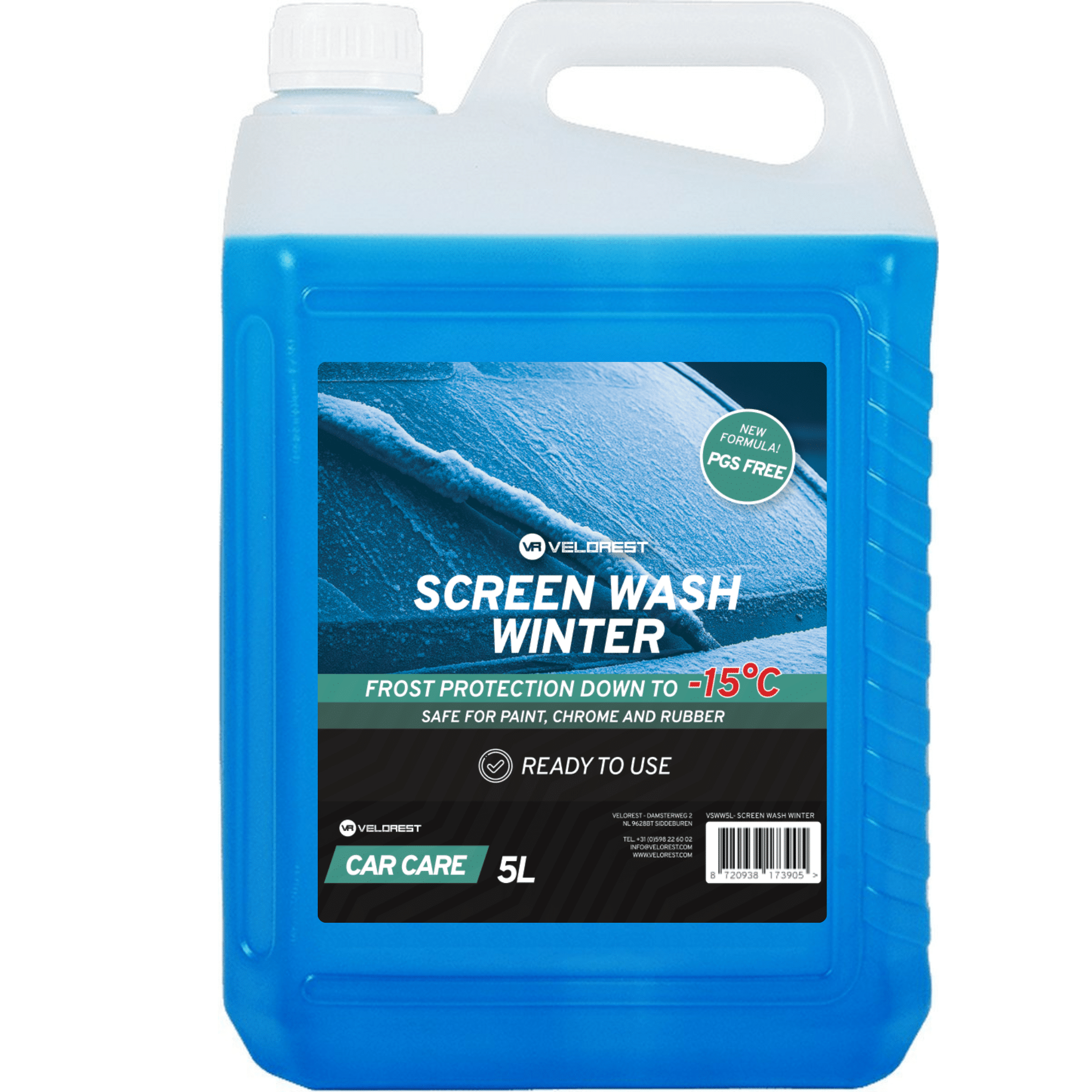 Velorest Screen Wash Winter 5L - Ruitenwisservloeistof Kant & Klaar | Ruitenwisservloeistof | Dutch Performance Products