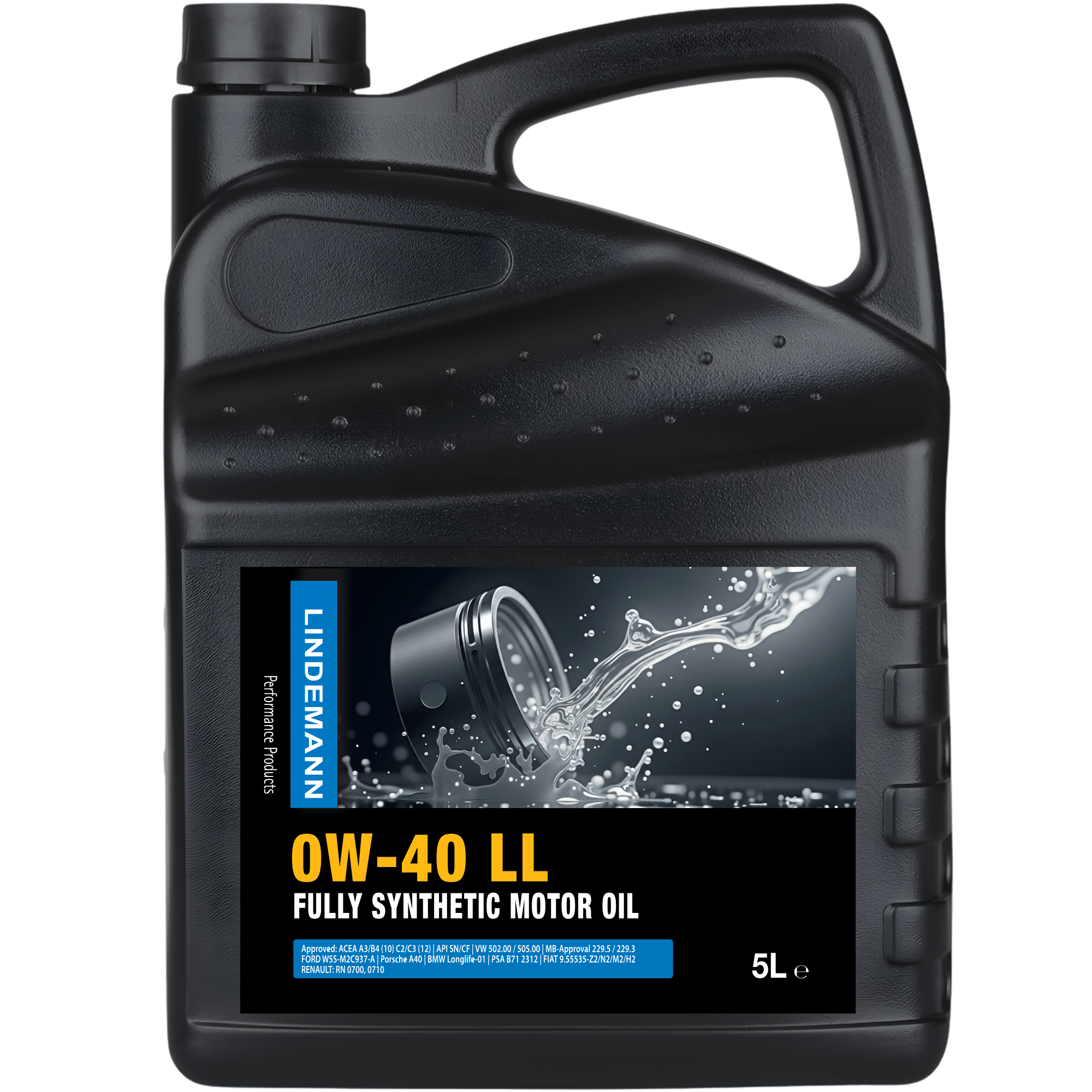 Lindemann Motorolie 0W-40 LL 5L | C3 | voor oa VW, BMW, Opel | Longlife | Volsynthetisch | Benzine & Diesel